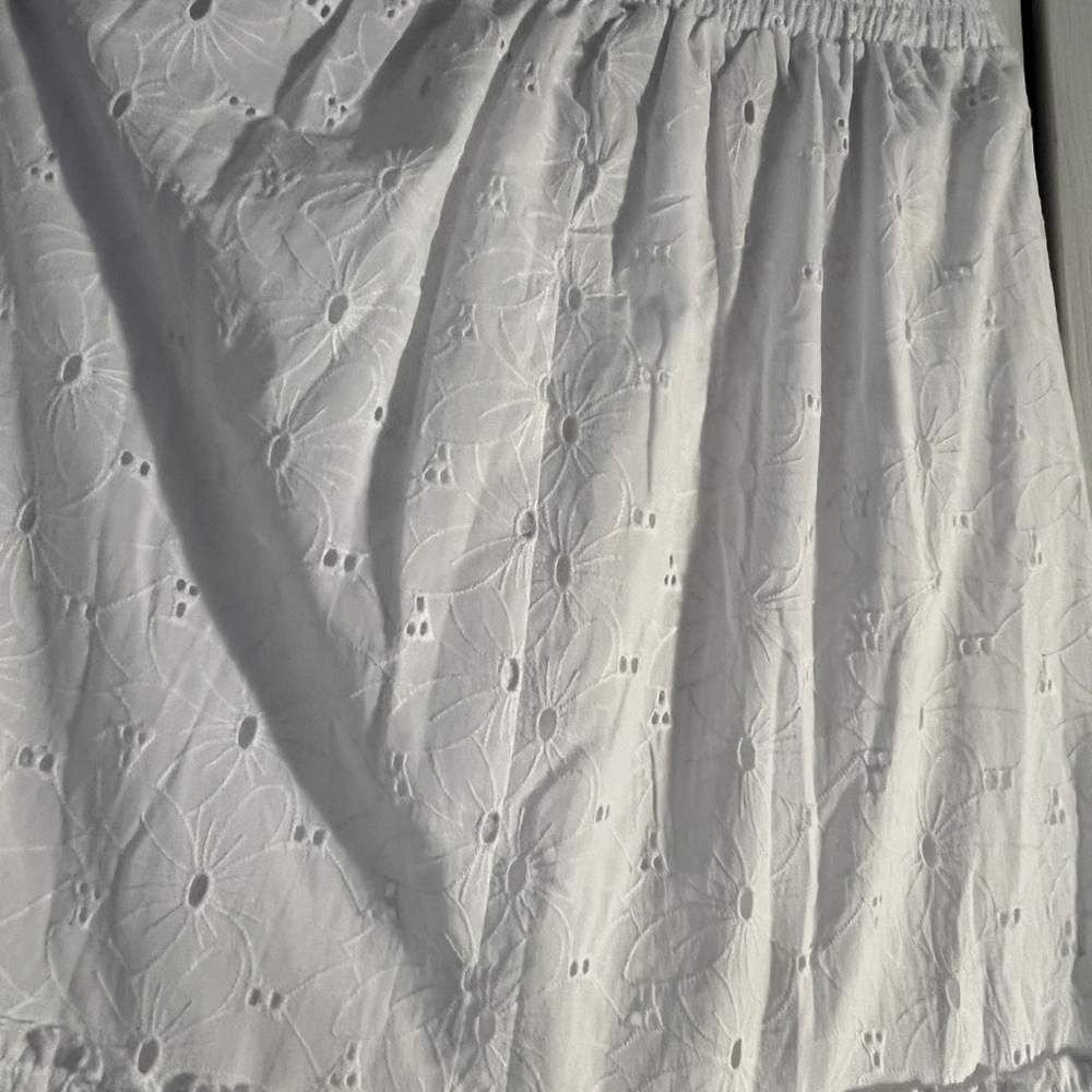 Calypso St. Barth White Eyelet Full A-Line Skirt - Picture 12 of 16